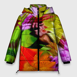 Куртка зимняя женская Разноцветная абстрактная композиция Лето Multi-col, цвет: 3D-светло-серый