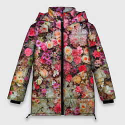 Куртка зимняя женская MILLION MULTICOLORED FLOWERS, цвет: 3D-красный