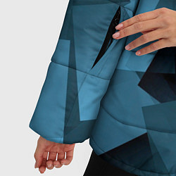 Куртка зимняя женская Абстрактная геометрическая композиция Abstract geo, цвет: 3D-светло-серый — фото 2