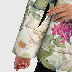 Куртка зимняя женская Цветы Винтажные Розы, цвет: 3D-светло-серый — фото 2