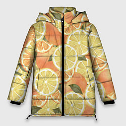 Куртка зимняя женская Летние Апельсины, цвет: 3D-черный