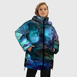 Куртка зимняя женская Неоновые облака neon clouds, цвет: 3D-черный — фото 2