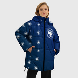 Куртка зимняя женская РОССИЯ - ГЕРБ - Градиент, цвет: 3D-черный — фото 2