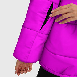 Куртка зимняя женская Однотонный розовый неоновый Пион, цвет: 3D-черный — фото 2