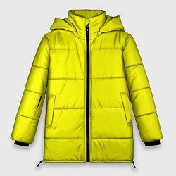 Куртка зимняя женская Однотонный неоновый лимонный желтый тон, цвет: 3D-красный