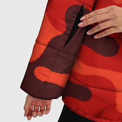 Куртка зимняя женская Рыжий камуфляж Огонь Пятна, цвет: 3D-красный — фото 2