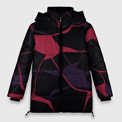 Куртка зимняя женская Розово-сиреневые линии, цвет: 3D-светло-серый