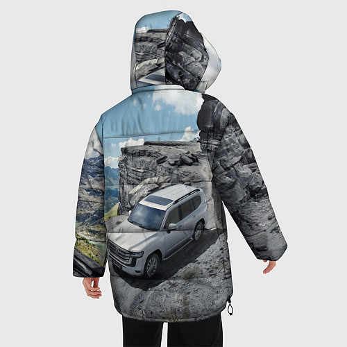 Женская зимняя куртка Toyota Land Cruiser 300 Горная дорога / 3D-Красный – фото 4