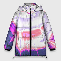 Куртка зимняя женская Тай-дай Абстракция Tie-Dye, цвет: 3D-черный