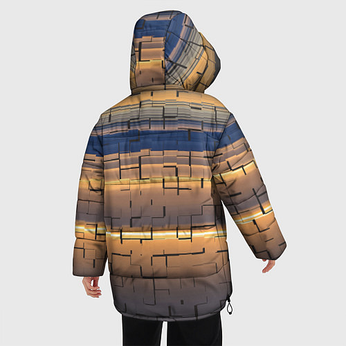 Женская зимняя куртка Мозаика цветная colored mosaic / 3D-Красный – фото 4