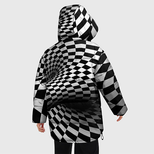 Женская зимняя куртка Геометрическая объёмная композиция Авангард / 3D-Светло-серый – фото 4