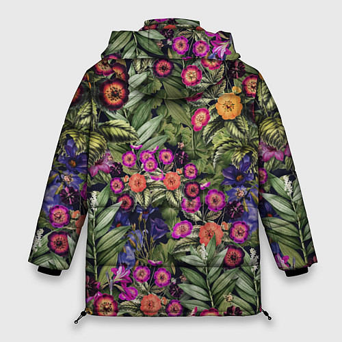 Женская зимняя куртка Цветы Фиолетовые Рудбеки / 3D-Светло-серый – фото 2