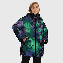 Куртка зимняя женская Цветочная авангардная композиция, цвет: 3D-красный — фото 2