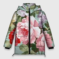 Куртка зимняя женская Букет роз Лето, цвет: 3D-черный