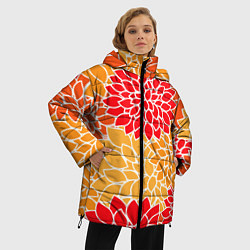 Куртка зимняя женская Летний цветочный паттерн, цвет: 3D-черный — фото 2