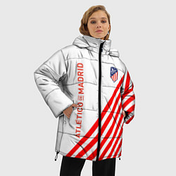 Куртка зимняя женская Atletico madrid красные полосы, цвет: 3D-светло-серый — фото 2