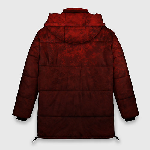 Женская зимняя куртка Мраморный красно-черный градиент / 3D-Светло-серый – фото 2