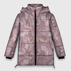 Женская зимняя куртка 3D листья текстуры