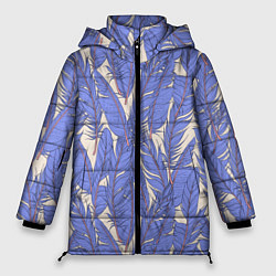 Куртка зимняя женская Фиолетовые Перья Птиц, цвет: 3D-светло-серый