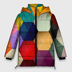 Куртка зимняя женская Цветные соты, цвет: 3D-красный