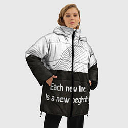 Куртка зимняя женская Линии жизни Life lines, цвет: 3D-черный — фото 2