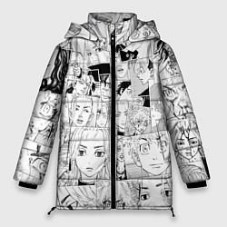Куртка зимняя женская Tokyo Revengers паттерн, цвет: 3D-светло-серый