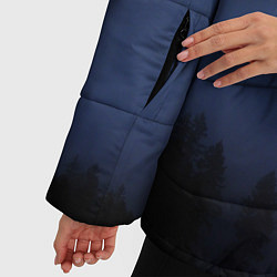 Куртка зимняя женская Неоновое небо над лесом, цвет: 3D-черный — фото 2