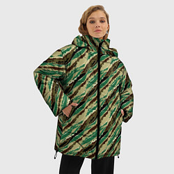 Куртка зимняя женская Абстрактный узор камуфляжной расцветки, цвет: 3D-светло-серый — фото 2