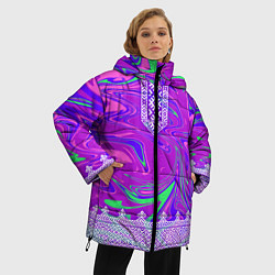 Куртка зимняя женская Славянская рубаха с разводами, цвет: 3D-черный — фото 2