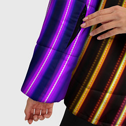 Куртка зимняя женская Неоновые линейные фонари - Фиолетовый, цвет: 3D-светло-серый — фото 2