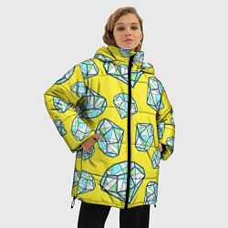 Куртка зимняя женская Бриллианты На Жёлтом Фоне, цвет: 3D-светло-серый — фото 2