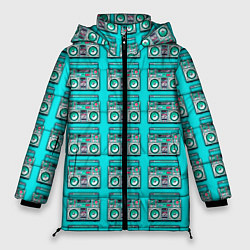 Куртка зимняя женская STEREO CASSETTE RECORDER, цвет: 3D-светло-серый