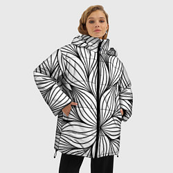 Куртка зимняя женская Бесконечные Белые Листья, цвет: 3D-красный — фото 2