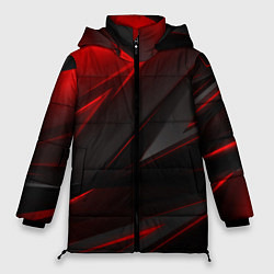 Куртка зимняя женская Red and Black Geometry, цвет: 3D-светло-серый