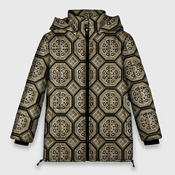 Куртка зимняя женская Классические узоры - ромбы, цвет: 3D-черный