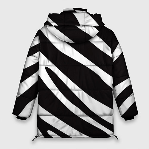 Женская зимняя куртка Анималистичный рисунок зебра / 3D-Светло-серый – фото 2