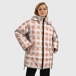 Куртка зимняя женская Light beige plaid fashionable checkered pattern, цвет: 3D-красный — фото 2