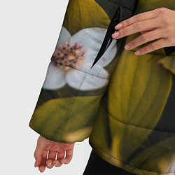 Куртка зимняя женская Цветы колокольчик - весна, цвет: 3D-красный — фото 2