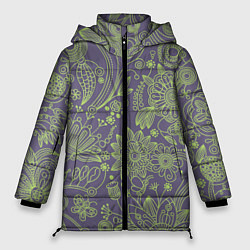 Куртка зимняя женская Затейливый орнамент, цвет: 3D-черный