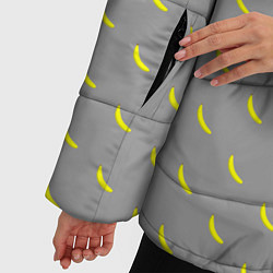 Куртка зимняя женская Бананы на сером фоне, цвет: 3D-светло-серый — фото 2