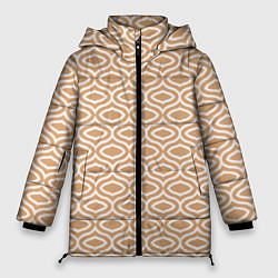 Куртка зимняя женская Классические узоры кофейного цвета, цвет: 3D-красный