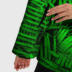 Куртка зимняя женская Листья папоротника - текстура, цвет: 3D-черный — фото 2