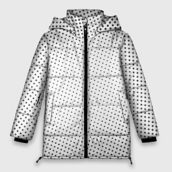 Куртка зимняя женская Газетные точки - текстура, цвет: 3D-черный