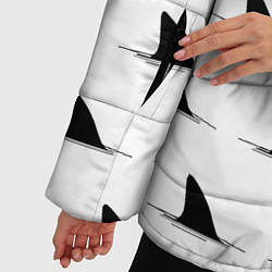 Куртка зимняя женская Плавники акул - паттерн, цвет: 3D-светло-серый — фото 2