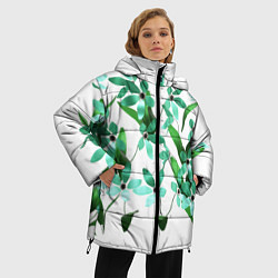 Куртка зимняя женская Flowers green light, цвет: 3D-красный — фото 2