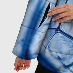 Куртка зимняя женская Абстрактная синяя ледяная броня, цвет: 3D-светло-серый — фото 2