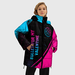 Куртка зимняя женская Bullet For My Valentine - neon gradient: символ и, цвет: 3D-черный — фото 2
