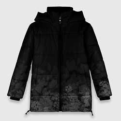 Куртка зимняя женская Листва на темном фоне, цвет: 3D-черный