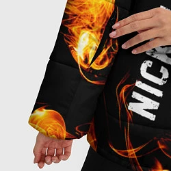 Куртка зимняя женская Nickelback и пылающий огонь, цвет: 3D-черный — фото 2