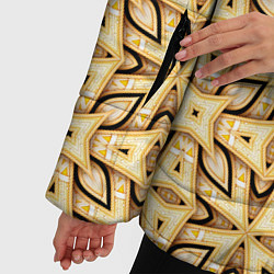 Куртка зимняя женская Объемные деревянные узоры, цвет: 3D-светло-серый — фото 2
